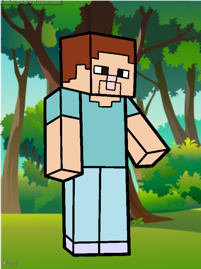 Coloriage Steve Minecraft