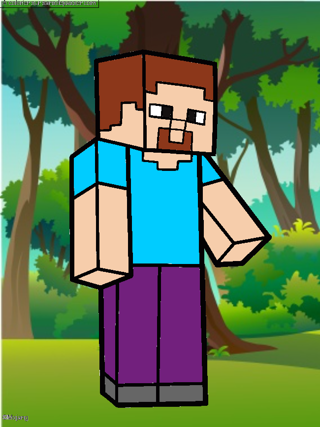 Coloriage Steve Minecraft