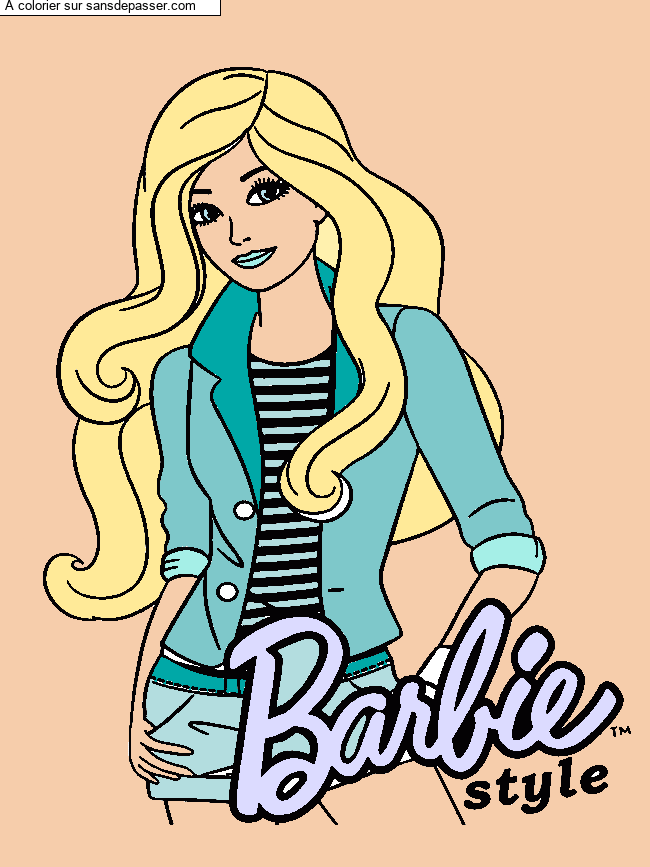 Coloriage Barbie Style par un invité
