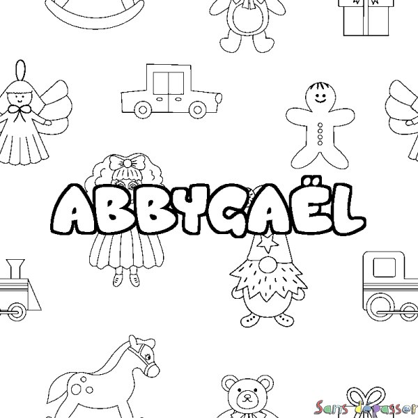 Coloriage prénom ABBYGA&Euml;L - d&eacute;cor Jouets