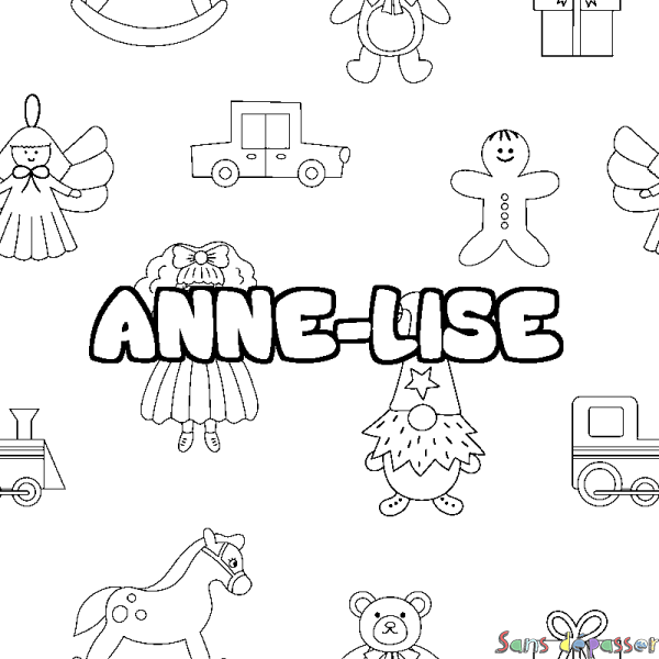 Coloriage prénom ANNE-LISE - d&eacute;cor Jouets