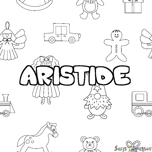 Coloriage prénom ARISTIDE - d&eacute;cor Jouets