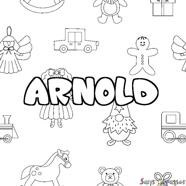 Coloriage prénom ARNOLD - d&eacute;cor Jouets