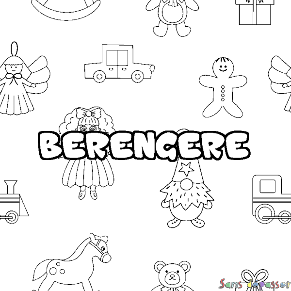 Coloriage prénom BERENGERE - d&eacute;cor Jouets