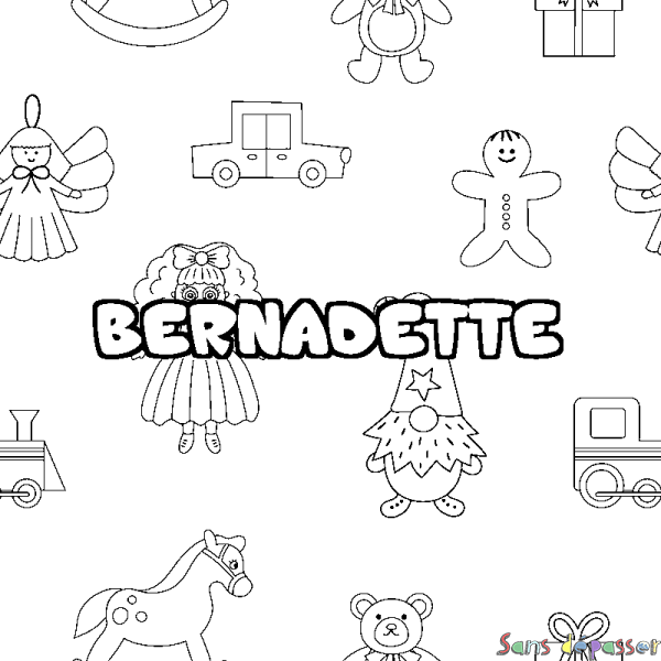 Coloriage prénom BERNADETTE - d&eacute;cor Jouets