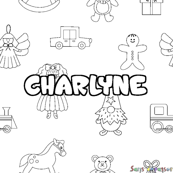 Coloriage prénom CHARLYNE - d&eacute;cor Jouets