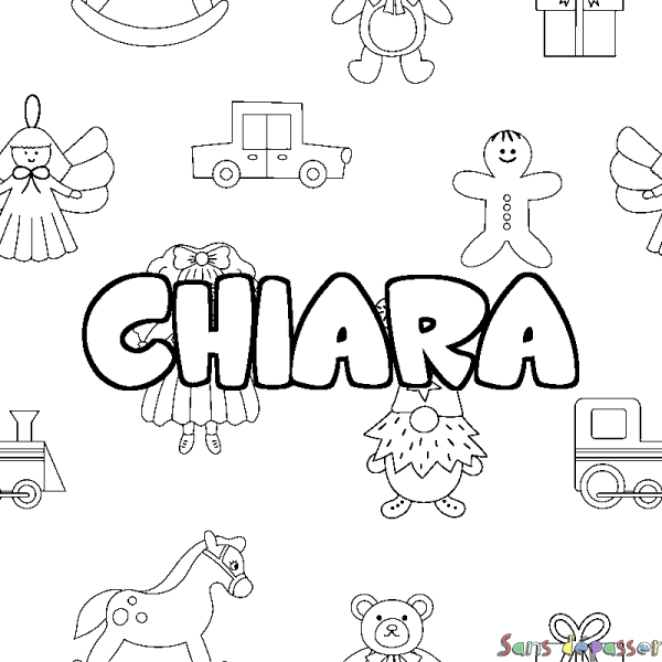 Coloriage prénom CHIARA - d&eacute;cor Jouets