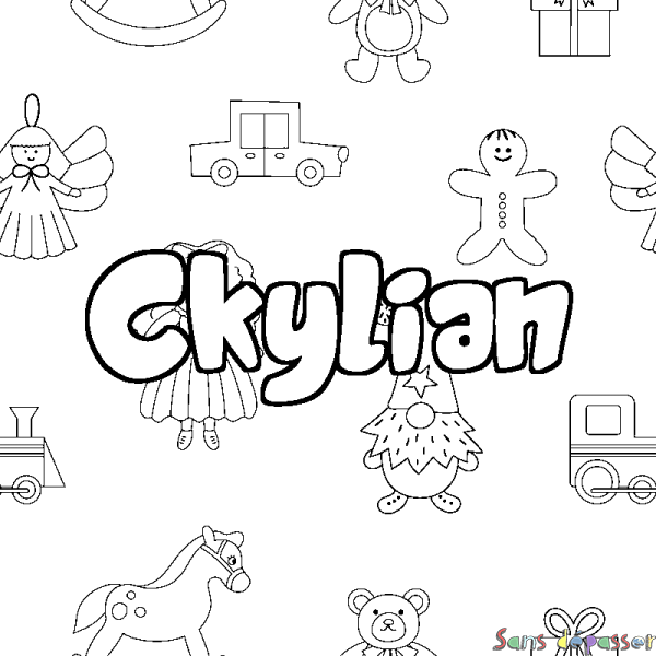 Coloriage prénom Ckylian - d&eacute;cor Jouets