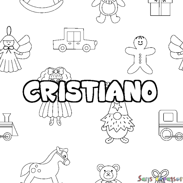 Coloriage prénom CRISTIANO - d&eacute;cor Jouets