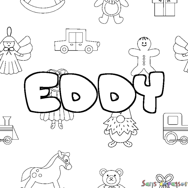 Coloriage prénom EDDY - d&eacute;cor Jouets