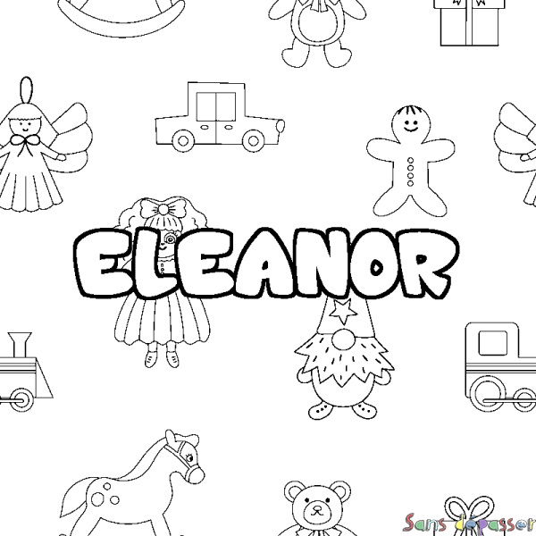 Coloriage Prénom Eleanor Décor Jouets Sans Dépasser