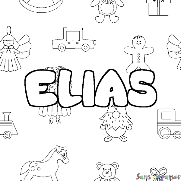 Coloriage prénom ELIAS - d&eacute;cor Jouets