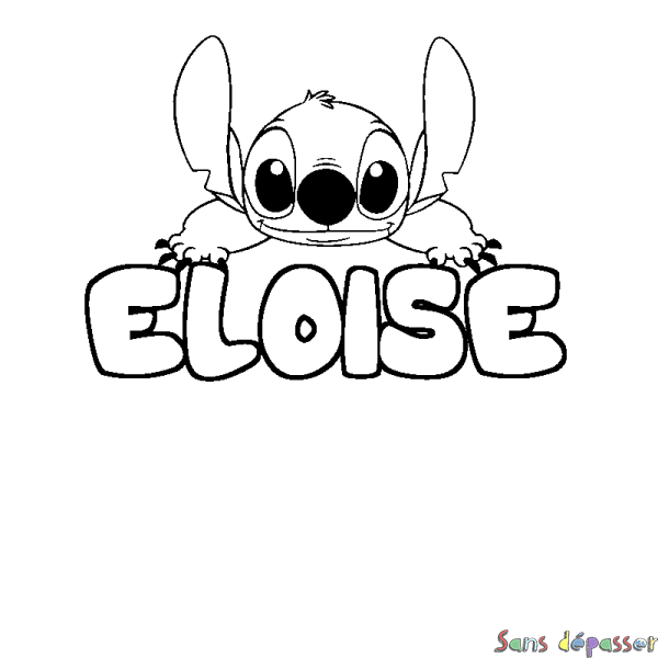 Coloriage prénom ELOISE - d&eacute;cor Stitch