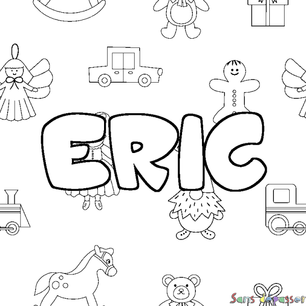 Coloriage prénom ERIC - d&eacute;cor Jouets