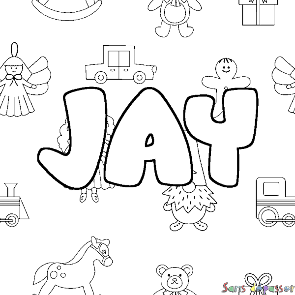 Coloriage prénom JAY - d&eacute;cor Jouets