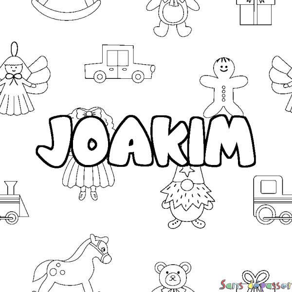 Coloriage prénom JOAKIM - d&eacute;cor Jouets