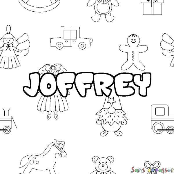 Coloriage prénom JOFFREY - d&eacute;cor Jouets