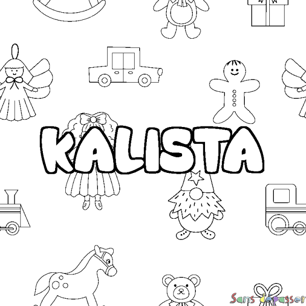 Coloriage prénom KALISTA - d&eacute;cor Jouets