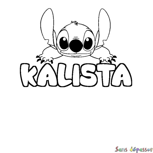 Coloriage prénom KALISTA - d&eacute;cor Stitch