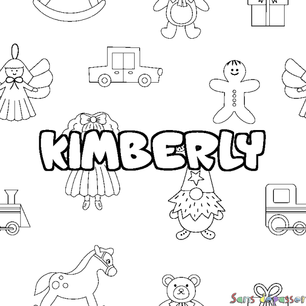 Coloriage prénom KIMBERLY - d&eacute;cor Jouets