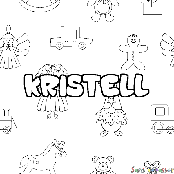 Coloriage prénom KRISTELL - d&eacute;cor Jouets