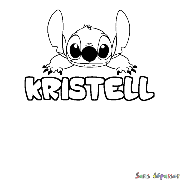 Coloriage prénom KRISTELL - d&eacute;cor Stitch