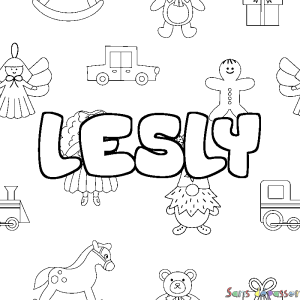 Coloriage prénom LESLY - d&eacute;cor Jouets