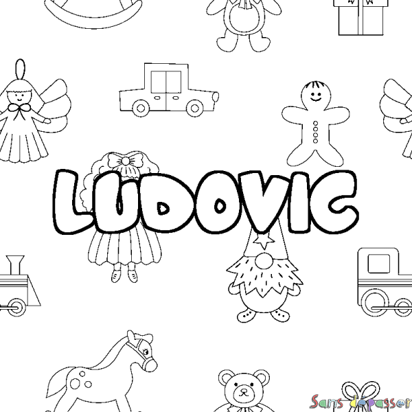 Coloriage prénom LUDOVIC - d&eacute;cor Jouets