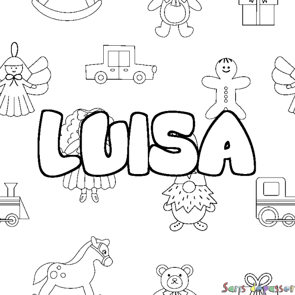 Coloriage prénom LUISA - d&eacute;cor Jouets