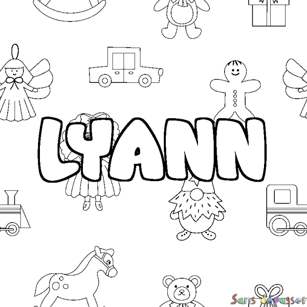 Coloriage prénom LYANN - d&eacute;cor Jouets