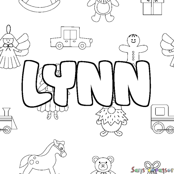 Coloriage prénom LYNN - d&eacute;cor Jouets