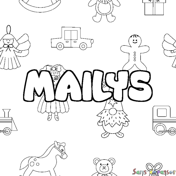 Coloriage prénom MAILYS - d&eacute;cor Jouets