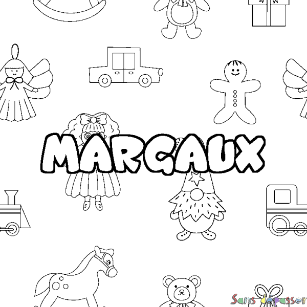 Coloriage prénom MARGAUX - d&eacute;cor Jouets