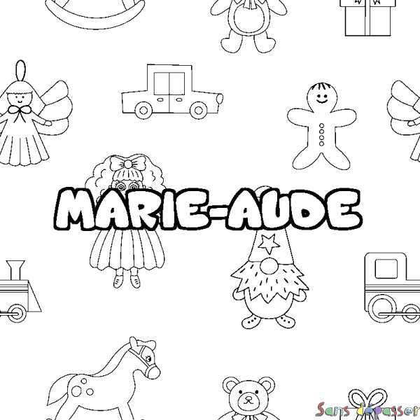 Coloriage prénom MARIE-AUDE - d&eacute;cor Jouets