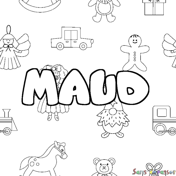 Coloriage prénom MAUD - d&eacute;cor Jouets