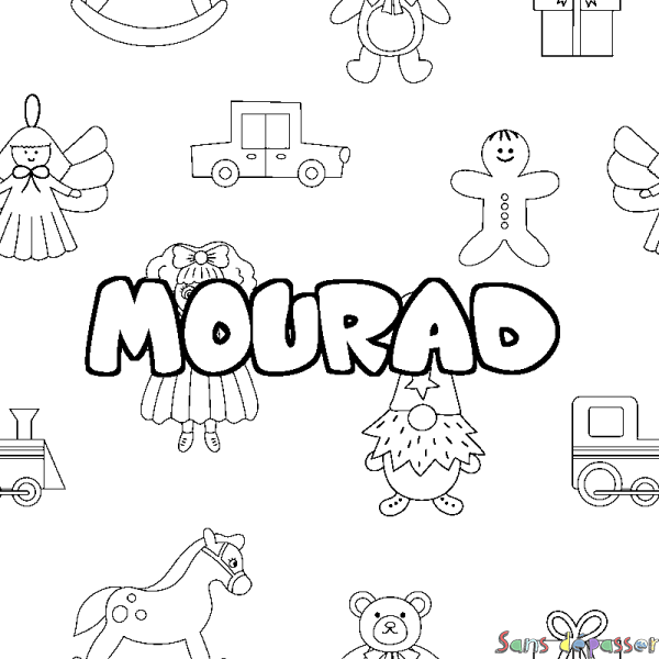 Coloriage prénom MOURAD - d&eacute;cor Jouets