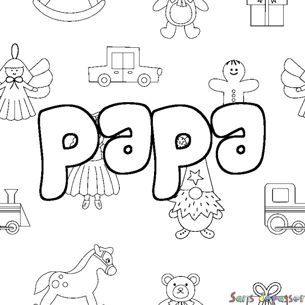 Coloriage prénom papa - d&eacute;cor Jouets