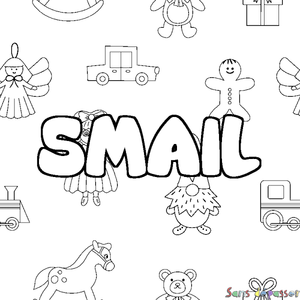 Coloriage prénom SMAIL - d&eacute;cor Jouets