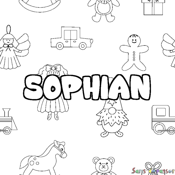 Coloriage prénom SOPHIAN - d&eacute;cor Jouets