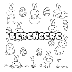 Coloriage prénom BERENGERE - décor Paques