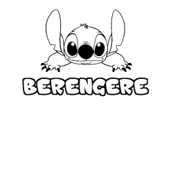 Coloriage prénom BERENGERE - décor Stitch