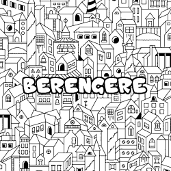 Coloriage prénom BERENGERE - décor Ville