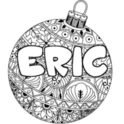 Coloriage prénom ERIC - décor Boule de Noël