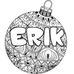 Coloriage prénom ERIK - décor Boule de Noël