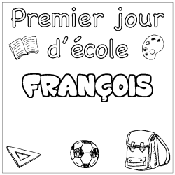 Coloriage prénom FRANÇOIS - décor Jouets - Sans Dépasser