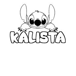 Coloriage prénom KALISTA - décor Stitch