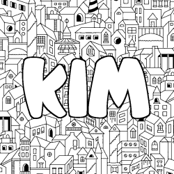 Coloriage KIM - d&eacute;cor Ville