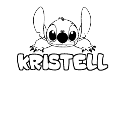 Coloriage prénom KRISTELL - décor Stitch