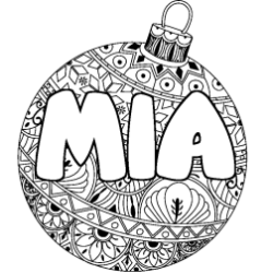 Coloriage MIA - d&eacute;cor Boule de No&euml;l