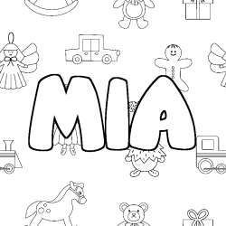 Coloriage MIA - d&eacute;cor Jouets